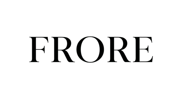 Black 'FRORE' text on a white background